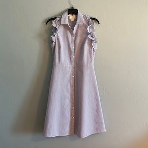 Kate Spade poplin pinstripe fit and flair dress